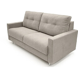 Alterego Canapé lit Rocky 3 places tissu taupe 140 cm 35kg