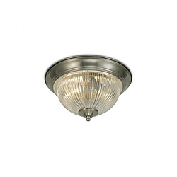 Luminaire Center Plafonnier salle de bains Macy Nickel satiné 2 ampoules 15cm