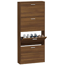 Avis vidaXL Armoire à chaussures Chêne marron 59x17x150cm Bois d'ingénierie