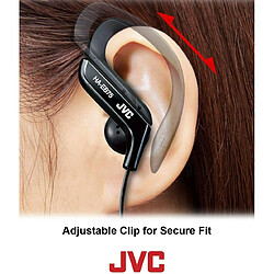 JVC HA-EB75 Écouteurs Crochets auriculaires Connecteur de 3,5 mm Noir