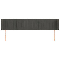 Avis Maison Chic Tête de lit scandinave avec oreilles,meuble de chambre Gris foncé 183x23x78/88 cm Velours -MN46047