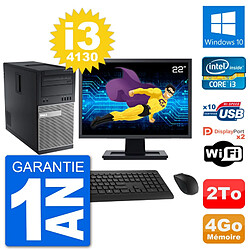 PC Tour Dell 9020 Ecran 22" Intel i3-4130 RAM 4Go Disque 2To Windows 10 Wifi · Occasion 