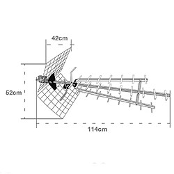 Antenne d'extérieur Trinappe amplifiée 57 dB UHF 4K HD Metronic 415049 + Amplificateur TV TNT Intérieur 8 S Filtre 4G Blanc 372018 pas cher