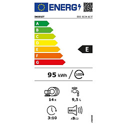 Lave-vaisselle 60cm 14 couverts 44db tout intégrable - dio3c24ace - INDESIT