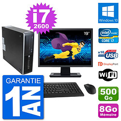 PC HP 8300 SFF Ecran 19" Intel i7-2600 RAM 8Go Disque 500Go Windows 10 Wifi · Occasion 