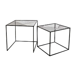 Avis The Home Deco Factory 2 Tables d'appoint design industriel en métal Riga - Noir