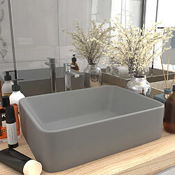 vidaXL Lavabo de luxe Gris clair mat 41x30x12 cm Céramique