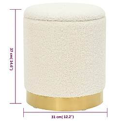 vidaXL Tabouret de rangement rond Blanc Molleton pas cher