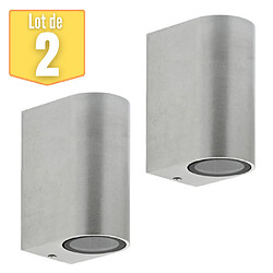 VITO Lot de 2 appliques SPIDER-2D 2x35W GU10 IP44 Nickel brossé