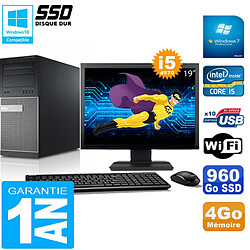 PC Tour DELL 9020 Core I5-4570 Ram 4Go Disque 960 Go SSD Wifi W7 Ecran 19" · Occasion 