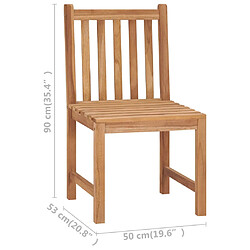 Acheter vidaXL Chaises de jardin lot de 2 avec coussins Bois de teck massif