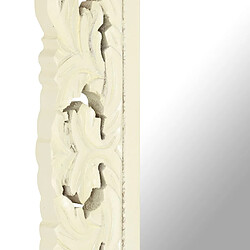 Acheter vidaXL Miroir sculpté à la main Blanc 110x50cm Bois de manguier massif