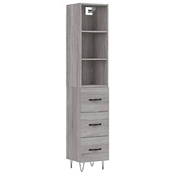 Maison Chic Buffet,Meuble de Rangement,commode pour salon,Cuisine Sonoma gris 34,5x34x180 cm Bois d'ingénierie -MN42883