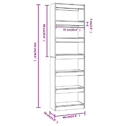 vidaXL Bibliothèque/Séparateur de pièce Sonoma gris 60x30x198 cm pas cher