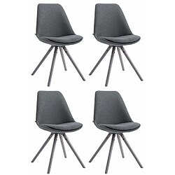 Decoshop26 4 chaises de salle à manger style scandinave en tissu gris foncé pieds rond en bois gris CDS10334 