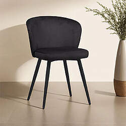 Mes Lot de 4 chaises de repas en velours anthracite - VELVET