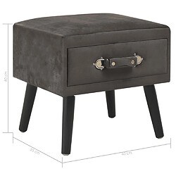 vidaXL Table de chevet Gris 40x35x40 cm Velours pas cher