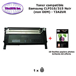 Toner générique CLP310 Bk pour imprimante Samsung CLX 3170,3170FN,3175,3175FN,3175FW,3175N Noir + 10f A6 brillantes -T3AZUR 