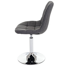 Acheter Decoshop26 2x chaises de salle à manger en tissu gris clair pied chromé pivotant CDS04427