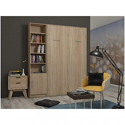 Inside 75 Composition armoire lit escamotable SMART-V2 chêne naturel Couchage 140 x 200 cm