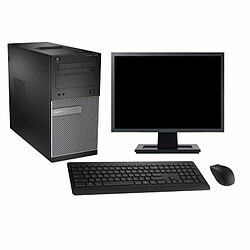 PC Tour Dell OptiPlex 3020 Ecran 19" i3-4130 RAM 4Go Disque 2To Windows 10 Wifi - Occasion