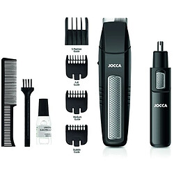 KIT barbe 5 en 1 - JOCCA - 1439 - 3V - 4 sabots - Noir et acier inoxydable Type de produit : TONDEUSE A BARBE - KIT barbe 5 en 1 - JOCCA - 1439 - 3V - 4 sabots - Noir et acier inoxydable