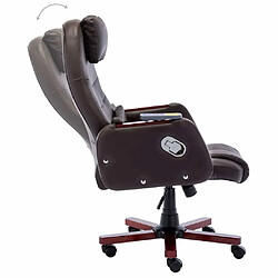 Maison Chic Chaise Gaming | Chaise de bureau Ergonomique Fauteuil de massage Marron Similicuir -GKD74389 pas cher