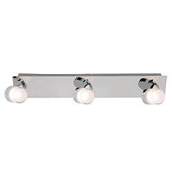 Réglette 3 Spots spécial Salle de Bain IP44 (13,5W 1050LM 3000K) Chrome - Voltman