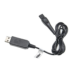 vhbw Câble USB de charge compatible avec Philips Rasierer AT750/17, AT750/20, AT750/41, AT751/14 rasoir - Câble d'alimentation, 100 cm, noir 