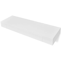 vidaXL Étagères murales avec tiroirs 2 pcs Blanc 80 cm