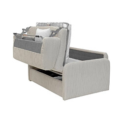 Acheter Vente-Unique Fauteuil convertible express en velours côtelé beige - Couchage 100 cm - NADOA