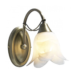 Luminaire Center Applique murale Doublet laiton antique et verre albâtre blanc 1 ampoule