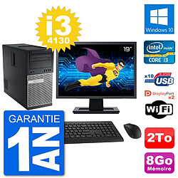 PC Tour Dell 9020 Ecran 19" Intel i3-4130 RAM 8Go Disque 2To Windows 10 Wifi - Occasion