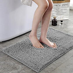 LUUCOZK Tapis de bain antidérapants absorbants à séchage rapide pour salle de bain -Gris clair-40x60cm 