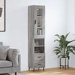 Maison Chic Buffet,Meuble de Rangement,commode pour salon,Cuisine Sonoma gris 34,5x34x180 cm Bois d'ingénierie -MN90515