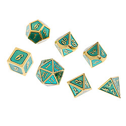 alliage polyédrique jeu de dés d4 d6 d8 d10 d12 d20 pour mtg trpg dnd doré