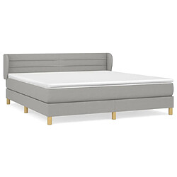 vidaXL Sommier à lattes de lit avec matelas Gris clair 160x200cm Tissu