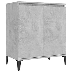 Maison Chic Buffet,Meuble de Rangement,commode pour salon,Cuisine Gris béton 60x35x70 cm Aggloméré -MN56600