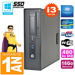 PC HP EliteDesk 800 G1 SFF Core I3-4130 16Go Disque 480Go SSD Graveur DVD Wifi W7 - Occasion