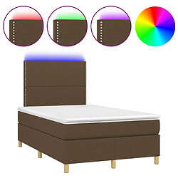 vidaXL Sommier à lattes de lit matelas et LED Marron foncé 120x200 cm