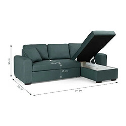 Acheter Canapé d'angle convertible réversible - Tissu Vert - L 244 x P 151 x H 90 - HAMILTON