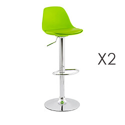 Mes Lot de 2 tabourets de bar design 39x42x104cm vert - SUK 