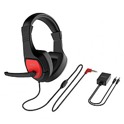 Universal Casque de jeu PG-R001 pour commutateur PC P4 avec adaptateur audio Casque de téléphone rouge et noir 