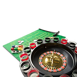 Totalcadeau Roulette à boire 16 verres shooter tapis vert râteau de croupier