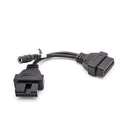 vhbw OBD2 - Câble adaptateur 12Pin à 16Pin pour Appareil de diagnostic OBD pour les anciens modèles Mitsubishi / Hyundai - avec connecteur 12Pin. 