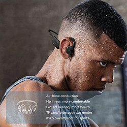 GUPBOO Casque sans fil à conduction aérienne Casque Bluetooth à oreille ouverte Casque de sport avec carte micro Lecteur MP3 10 heures