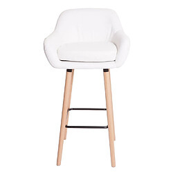 Mendler 2x Tabouret de bar Malmö T381, chaise de bar tabouret de comptoir ~ simili cuir, blanc