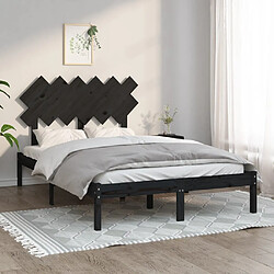 vidaXL Cadre de lit sans matelas noir 120x200 cm bois massif