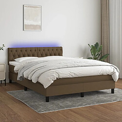 Sommier à lattes,Cadre à lattes de lit pour Adulte matelas et LED Marron foncé 140x200 cm -MN79984