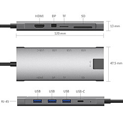 Acheter Wewoo HUB Adaptateur de concentrateur USB / Type C multifonctionnel UC290 extension VGA HDMI